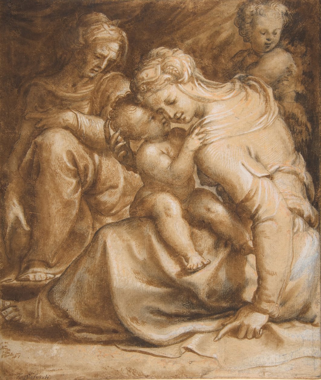 Panna a dítě se svatou Annou a Janem Křtitelem, ca. 1550. od Francesco Salviati