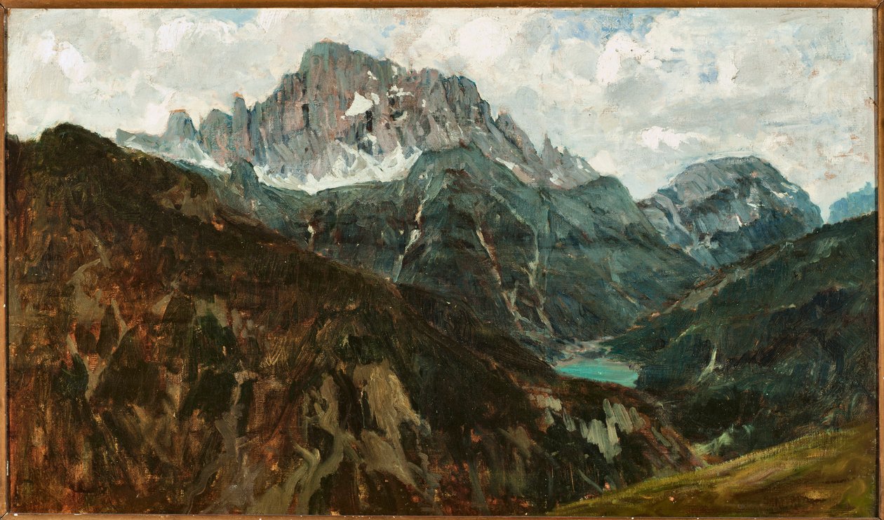 Horská krajina, Monte Civetta, Itálie (olej na plátně od Francesco Sartorelli