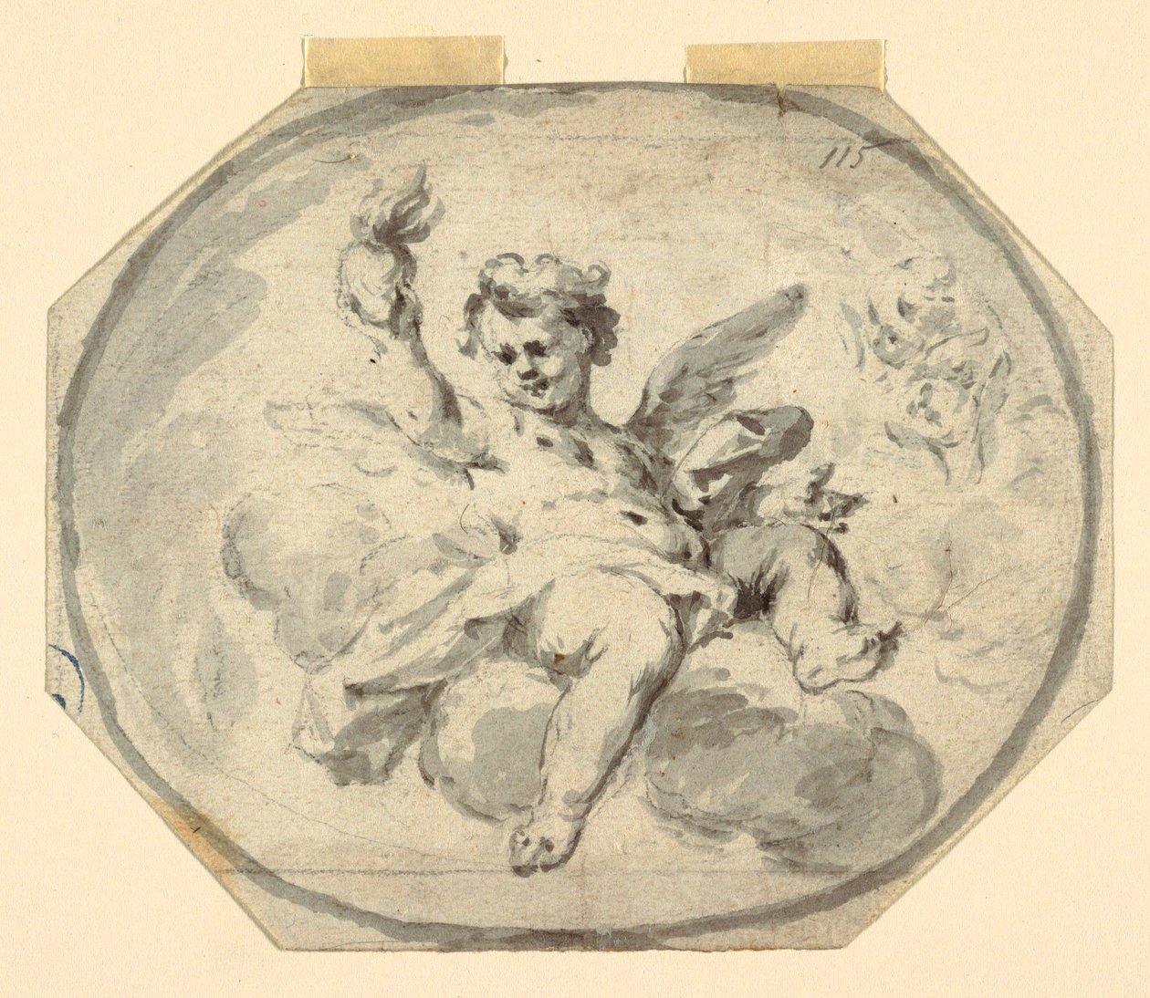 Kresba, návrh malovaného stropu, 1770-1800 od Francesco Saverio Mergolo