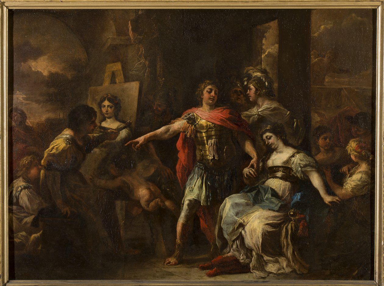 Alexander a Campaspe, před rokem 1695 (olej na měděné desce) od Francesco Solimena