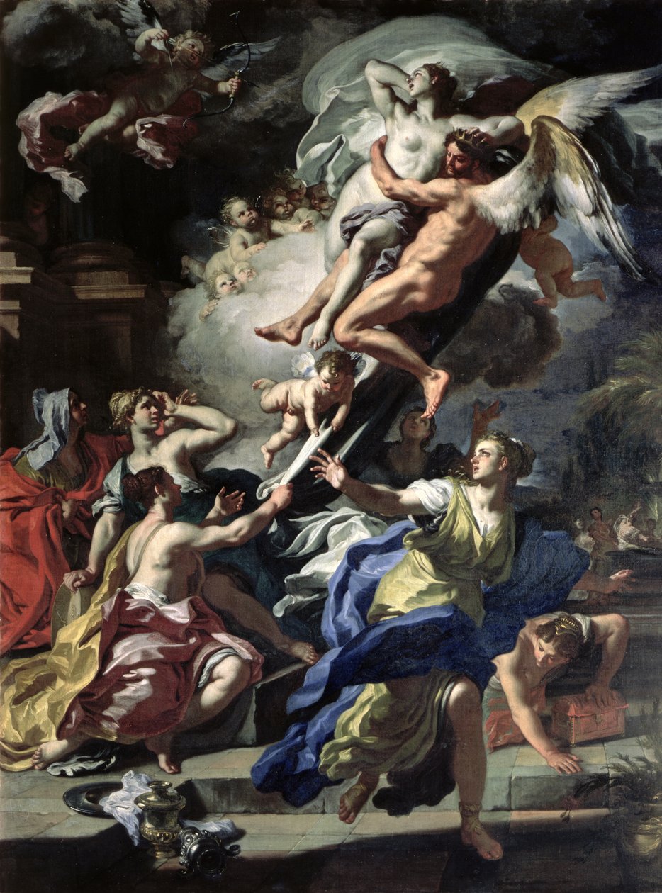 Boreas unáší Oreithyiu, dceru Erechthea, 1729 od Francesco Solimena