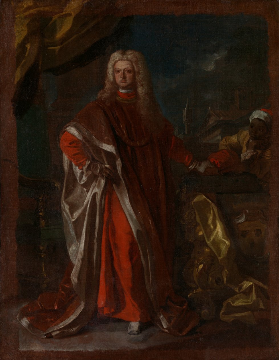 Diego Pignatelli dAragona 1687-1750 a zotročený africký služebník, pravděpodobně 1731 nebo 1732. od Francesco Solimena
