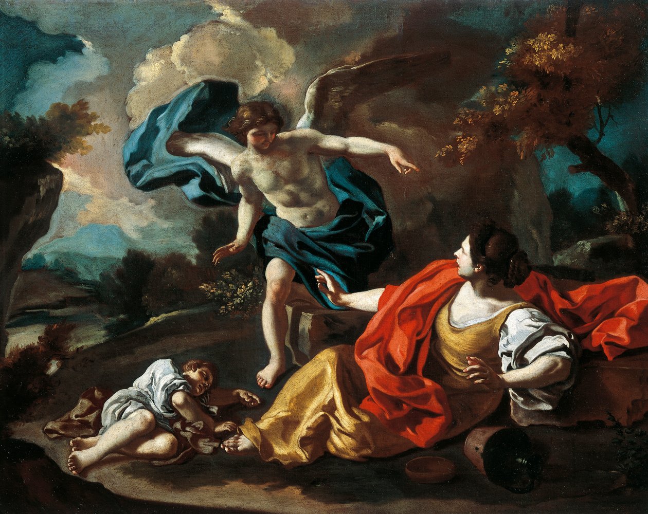 Hagar a Ismael, Francesco de Mura (1696-1782), olej na plátně, 73x98 cm od Francesco Solimena