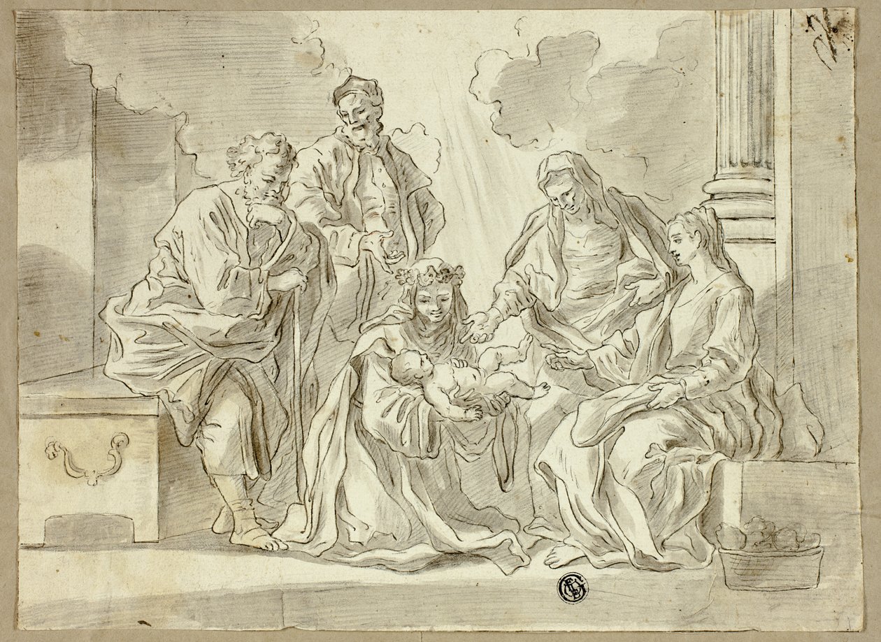Svatá rodina se svatými od Francesco Solimena