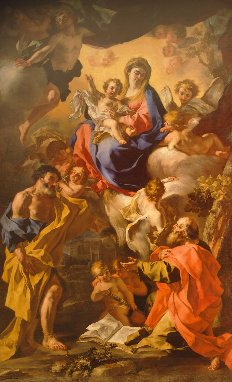 Madona s dítětem mezi svatým Petrem a Pavlem Francesco Solimena (1657-1747) od Francesco Solimena