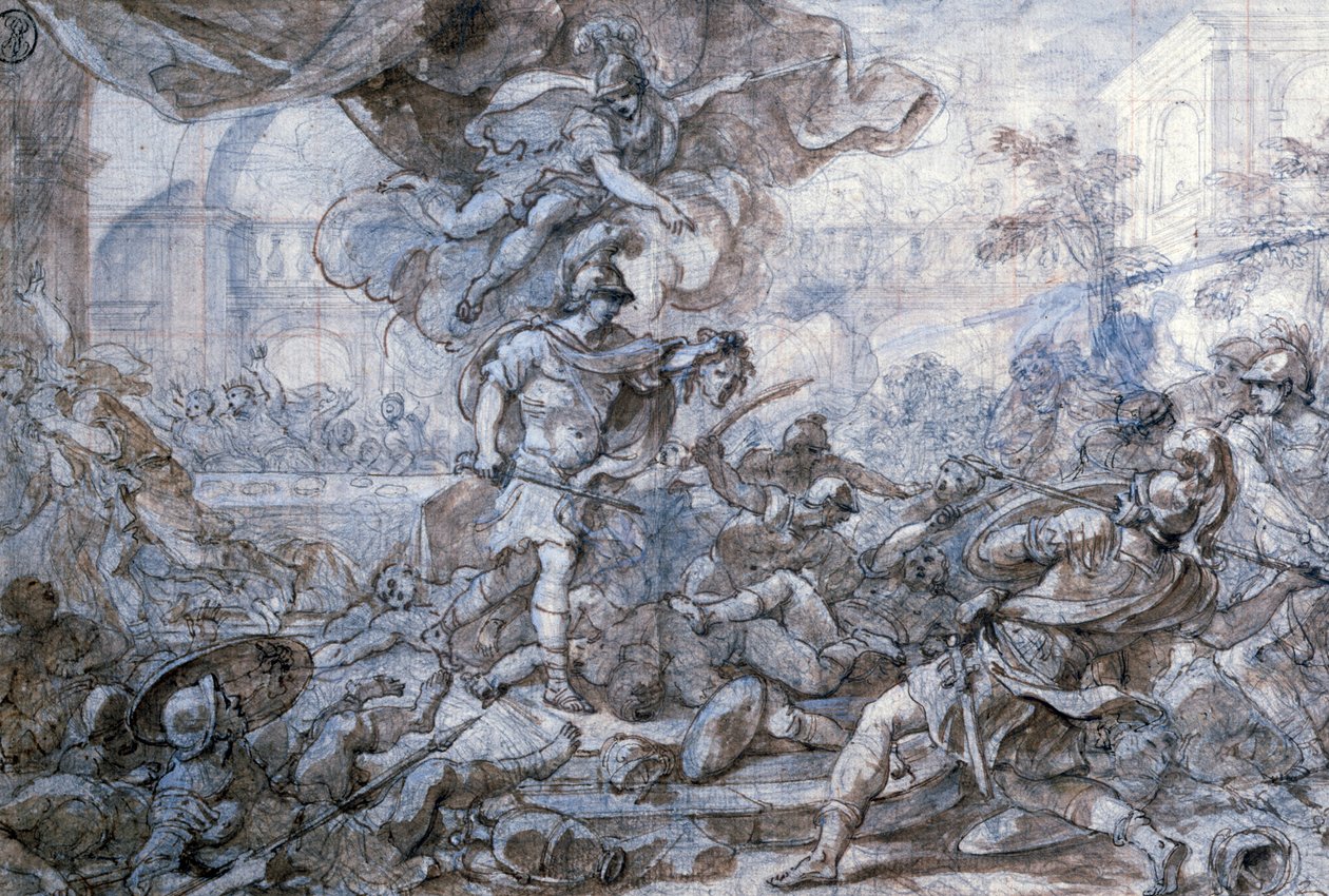 Perseus zvedající hlavu Medúzy, 18. století od Francesco Solimena