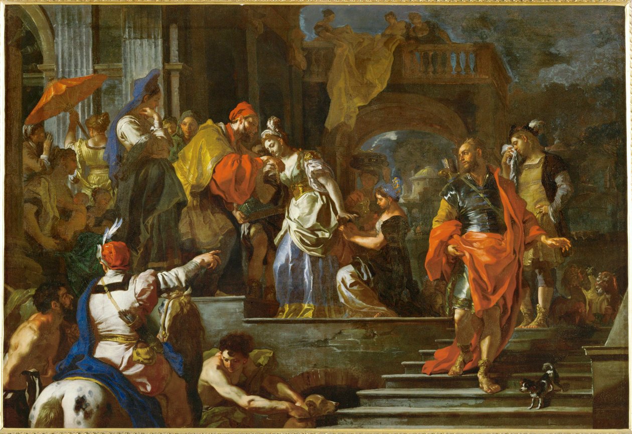 Rebečin odchod (malba na plátně) od Francesco Solimena
