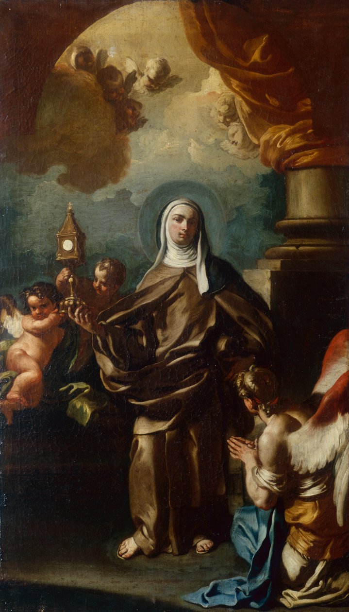Svatá Klára s andělem (olej) od Francesco Solimena