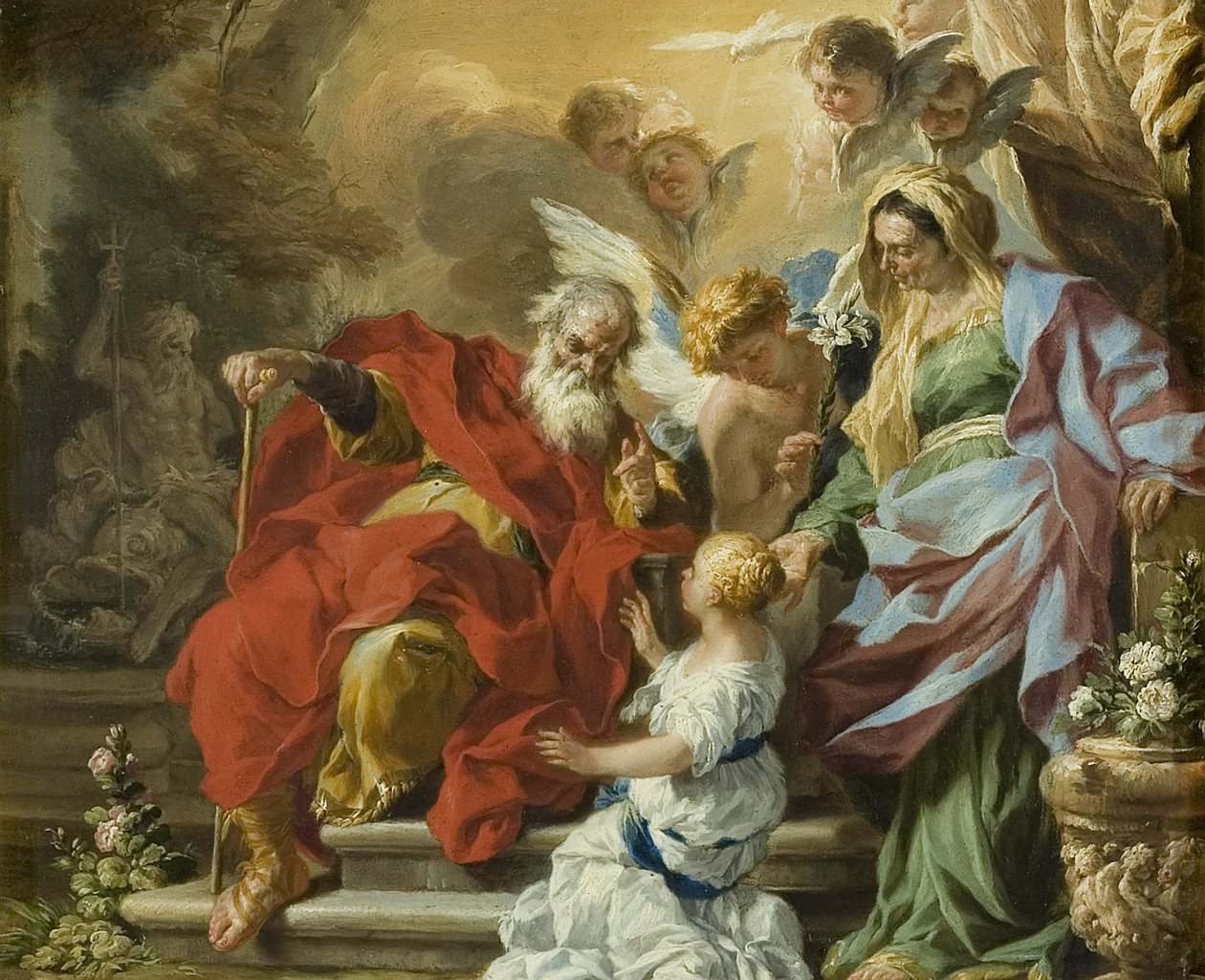 The Education of the Virgin, c.1680 (olej na mědi) od Francesco Solimena