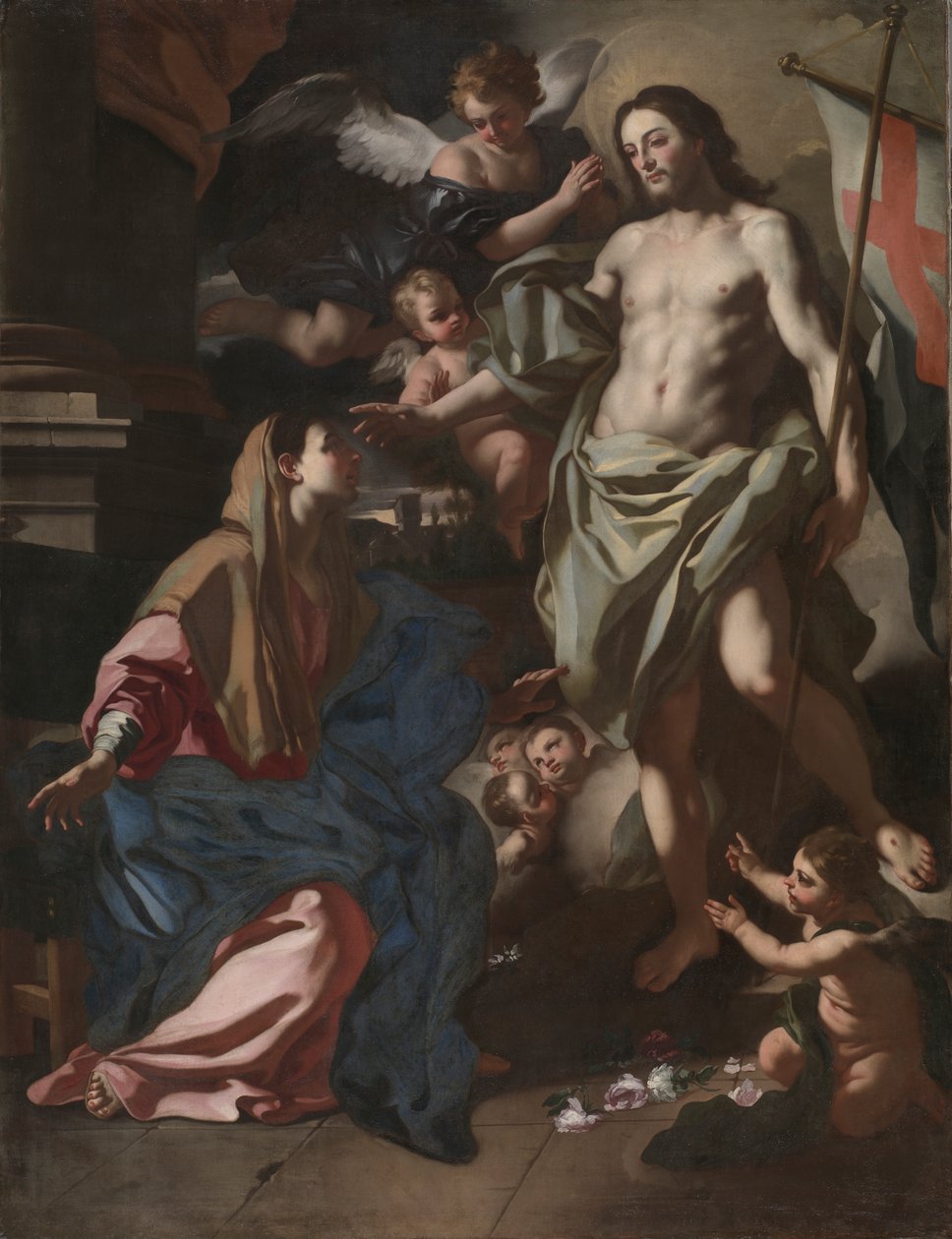 Vzkříšený Kristus zjevující se Panně Marii, asi 1708 (olej na plátně) od Francesco Solimena