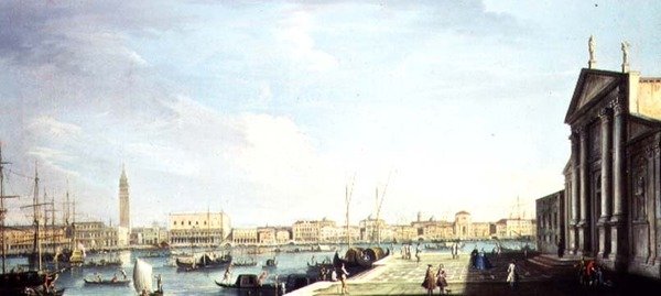 Bacino di San Marco s Dóžecím palácem a Riva degli Schiavoni (18. století) od Francesco Tironi
