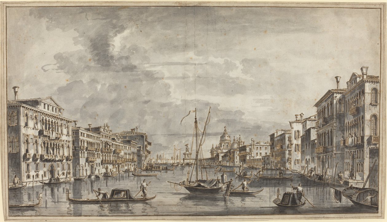Canal Grande při pohledu směrem k Salute a Dogana od Francesco Tironi