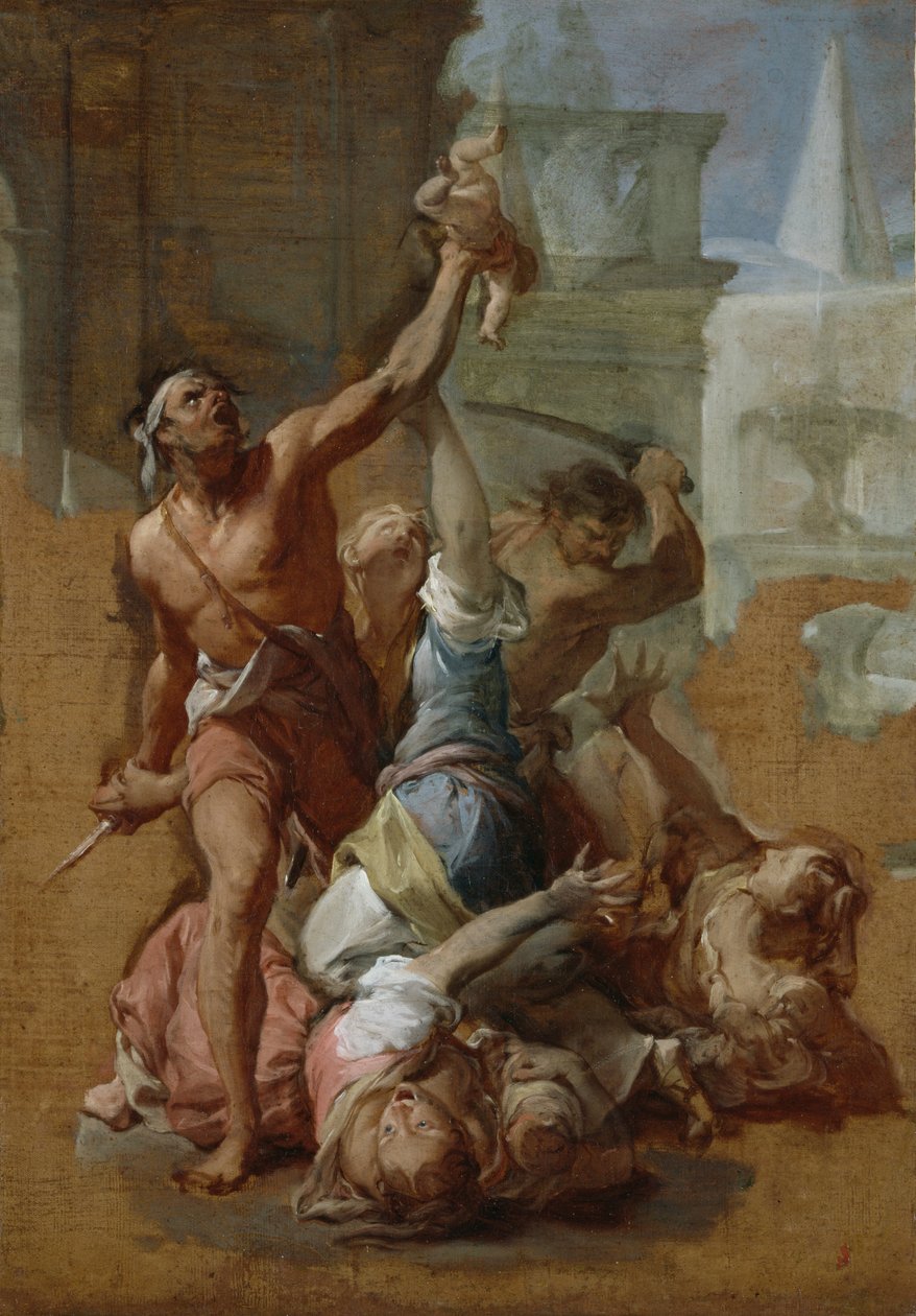 Studie k masakru neviňátek, cca 1700-10 (olej na plátně) od Francesco Trevisani