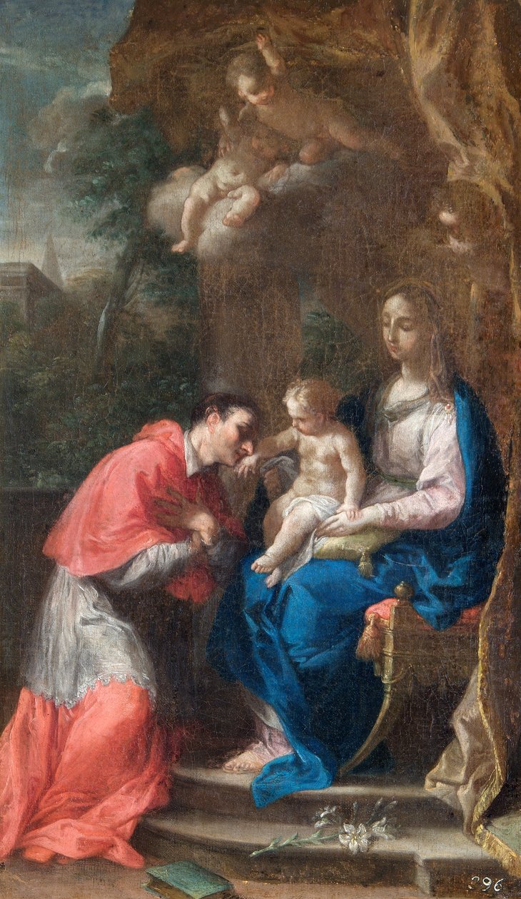 Panna a dítě se svatým Carlem Borromeem, konec 17. století (olej na plátně) od Francesco Trevisani
