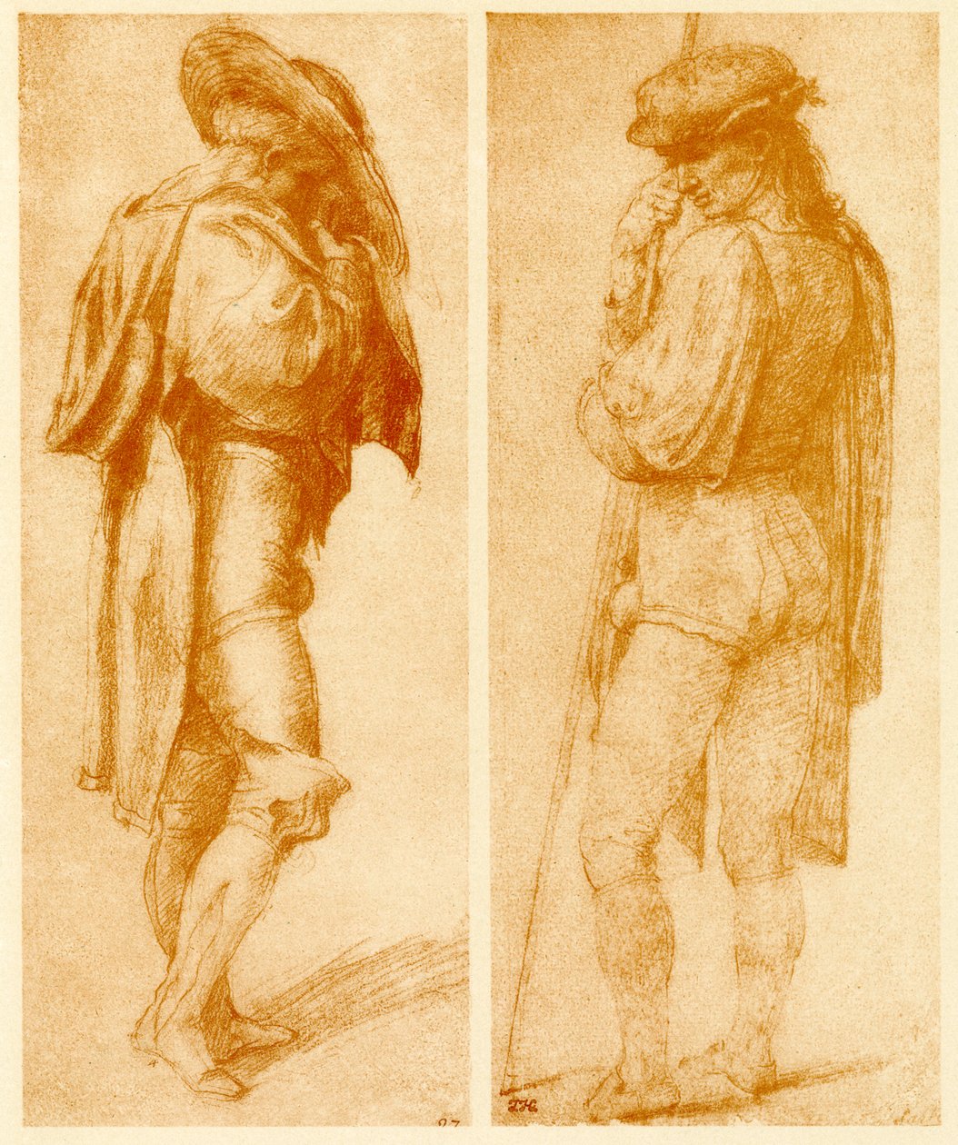 Studium dvou obrazů Josefa od Francesco Ubertini Bacchiacca