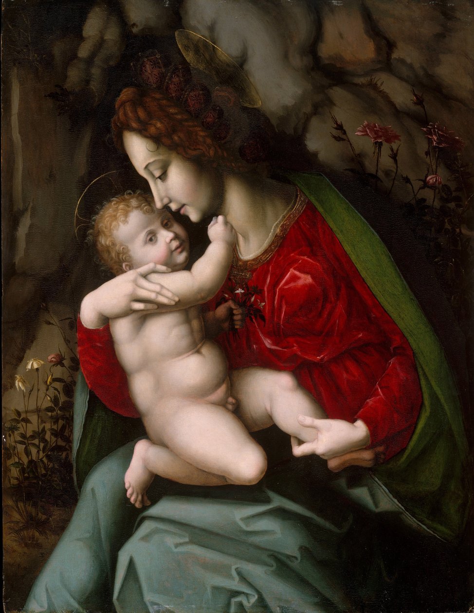Madonna a dítě, cca 1520 (olej a zlato na dřevě) od Francesco Ubertini Verdi Bachiacca