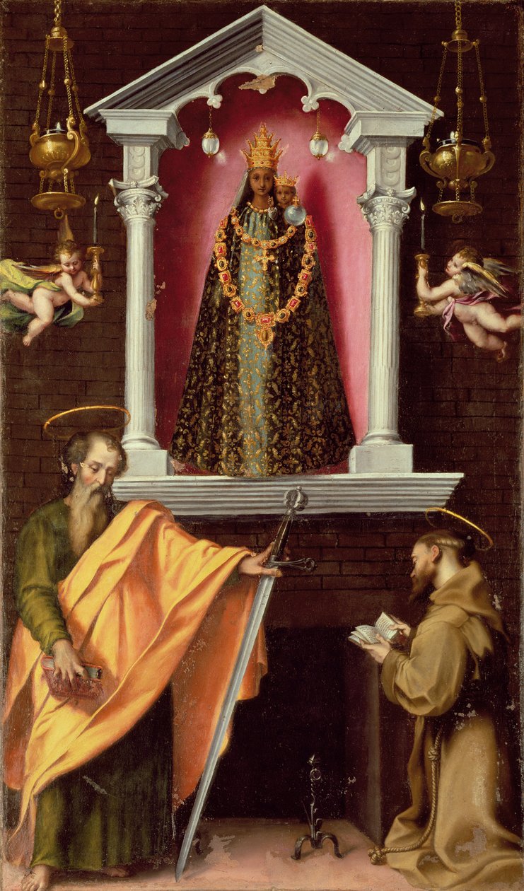 Madona z Loreta se svatým Pavlem a svatým Františkem od Francesco Vanni
