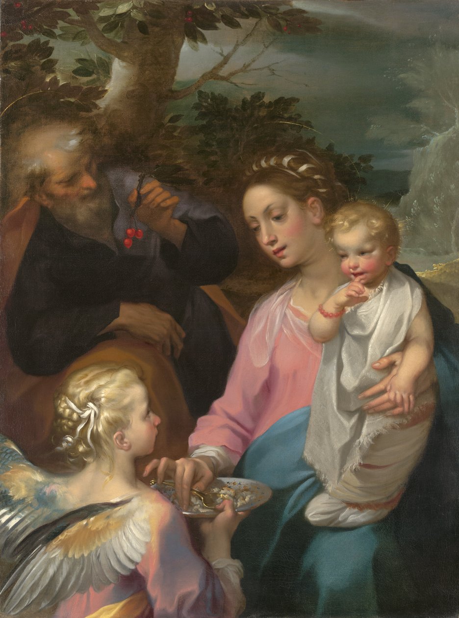 Zbytek na útěku do Egypta, kolem roku 1569 (olej na plátně) od Francesco Vanni
