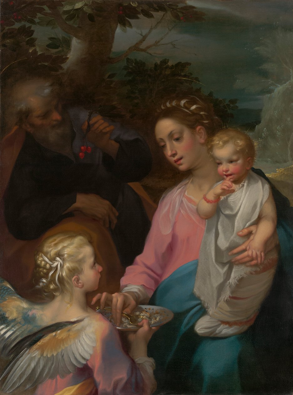 Odpočinek na útěku do Egypta, známý jako Madonna della Pappa od Francesco Vanni