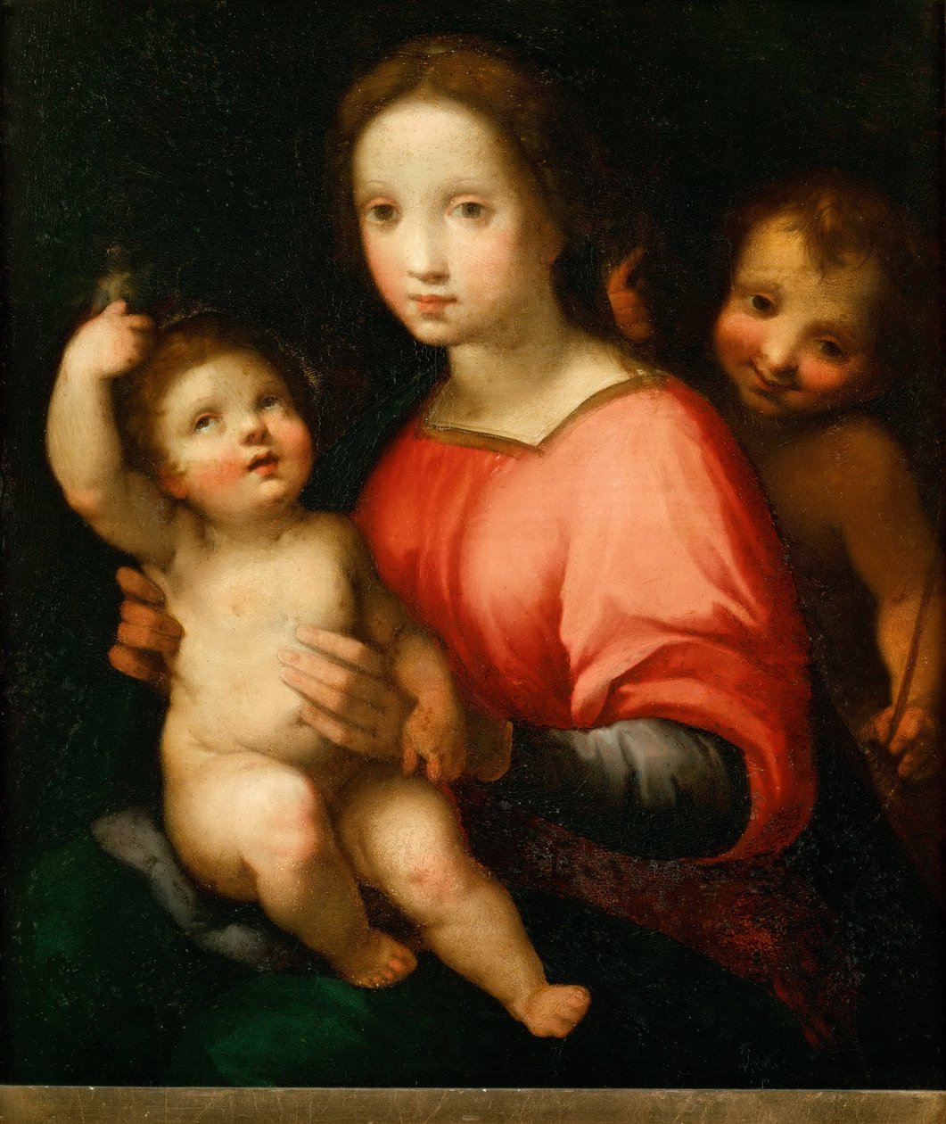 Panna a dítě s Janem Křtitelem jako chlapec - Francesco Vanni (1563-1610). Olej na dřevě, ca. 1600. Rozměr : 54x46 cm. Uměleckohistorické muzeum, Vienne od Francesco Vanni