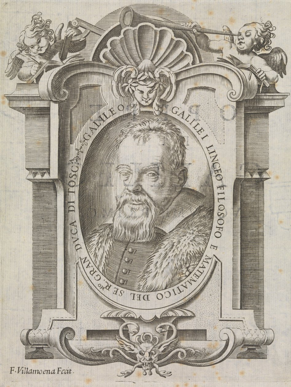 Galileo Galilei (1564-1642), asi 1656 (rytina) od Francesco Villamena