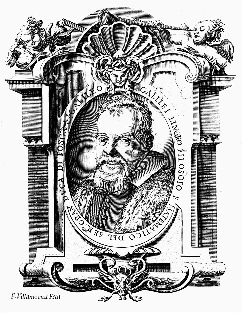 Galileo Galilei , italský astronom a matematik, počátek 17. století od Francesco Villamena