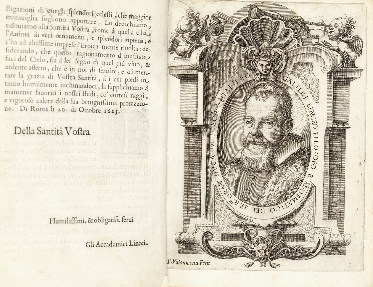 Portrét Galileo Galilei, 1623 od Francesco Villamena