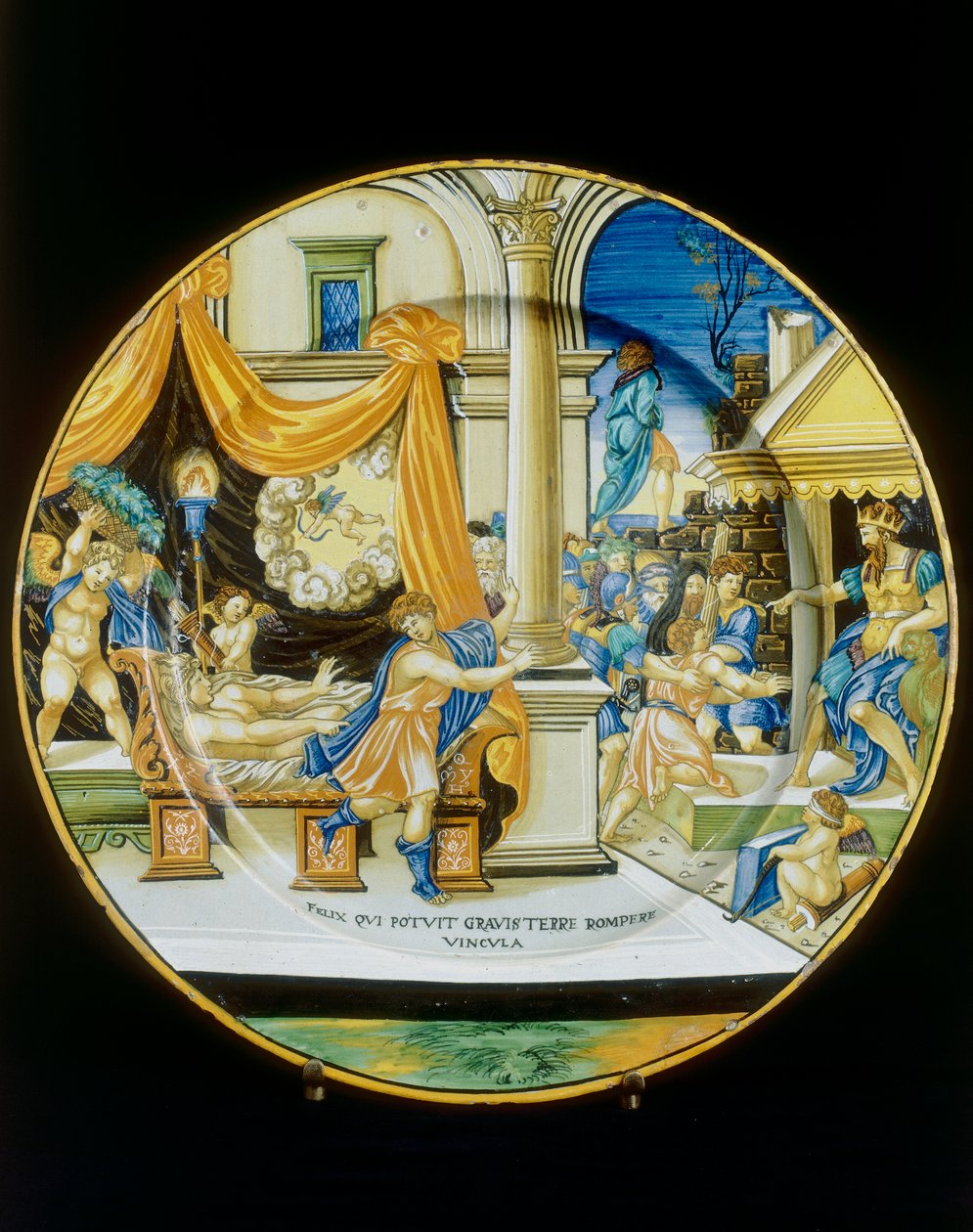 Pokušení Guiseppe Ebrea, deska Francesca Xanto Avelliho konzervovaná v Museo Nazionale del Bargello, Florencie od Francesco Xanto Avelli
