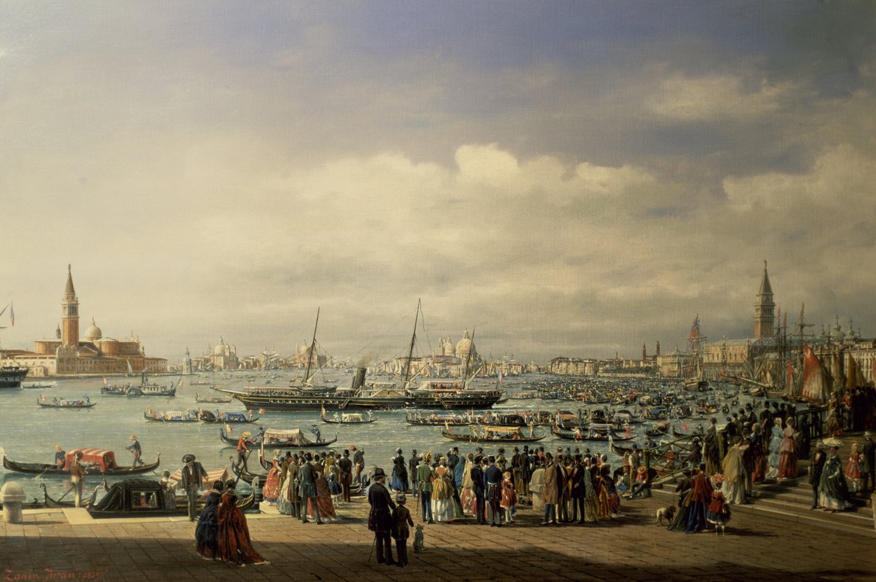 Napoleon III příjezd do Benátek od Francesco Zanin