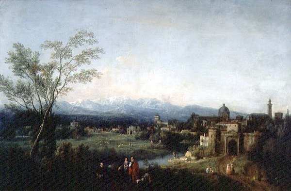 Fantastická krajina, Vicenza (olej na plátně) od Francesco Zuccarelli