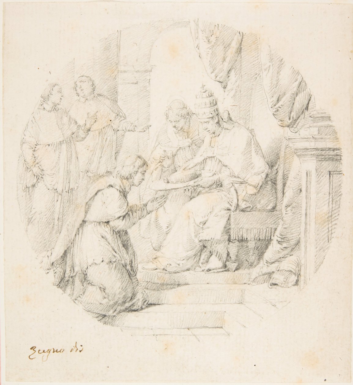 Angelo Maria Querini jmenován kardinálem Benediktem XIII., 1709-87. od Francesco Zugno
