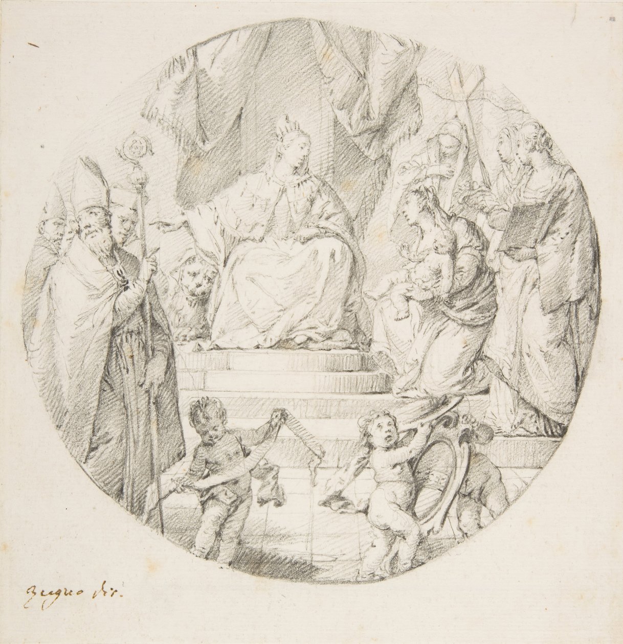 Šlechta představuje nemluvně do Benátek, 1709-87. od Francesco Zugno