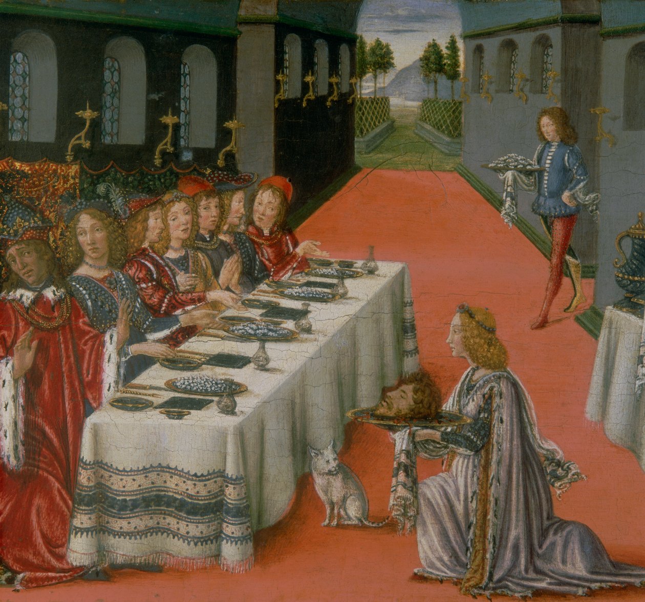 Herodova hostina. Epizoda z predely svatostánku Nejsvětější svátosti od Francesco and Raffaello 1477 c.1520 Botticini