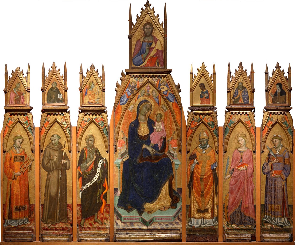 Madonna a dítě. Kristus a Svatí od Francesco dAntonio da Ancona