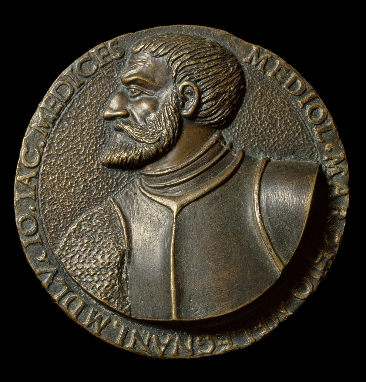 Busta Giana Giacoma de Medici dit il Medeghino (1497-1556), italská medaile Condottiero od Francesca da Sangallo dit il Margotta (1494-1576) Florencie, Národní muzeum Bargello od Francesco da Sangallo