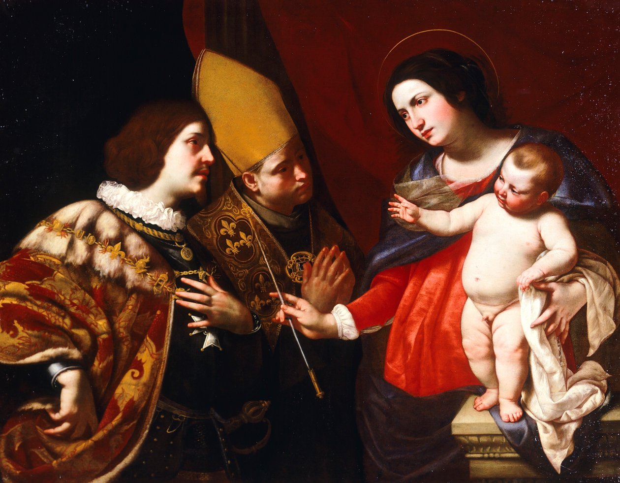 Lady předává žezlo velení vévodovi z Guise (olej na plátně) od Francesco de (c.1600 54) Rosa
