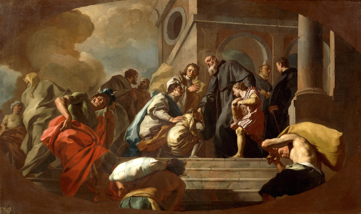 Francesco De Muran (1696-1782) unelma Pyhästä Benedictistä, yksityiskohta od Francesco de Mura