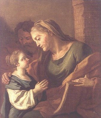 Svatá Anna poučující Ježíška od Francesco de Mura