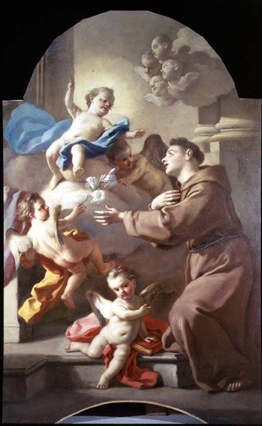 Svatý Antonín Paduánský (jeden z dvojice, panel) od Francesco de Mura