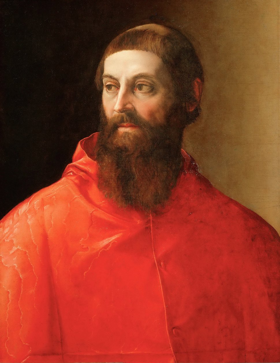 Rodolphe Pius z Carpi (1500-1564) - Portrét kardinála Rodolpha Pia, od Rossi, Francesco, de (1510-1563). Olej na plátně, cca 1545. Rozměry : 71,5x57 cm. Uměleckohistorické muzeum, Vídeň od Francesco de Rossi Salviati