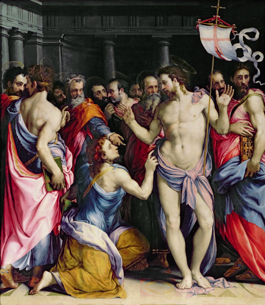 Nevěra sv. Tomáše, kolem roku 1547 od Francesco de Rossi Salviati Cecchino
