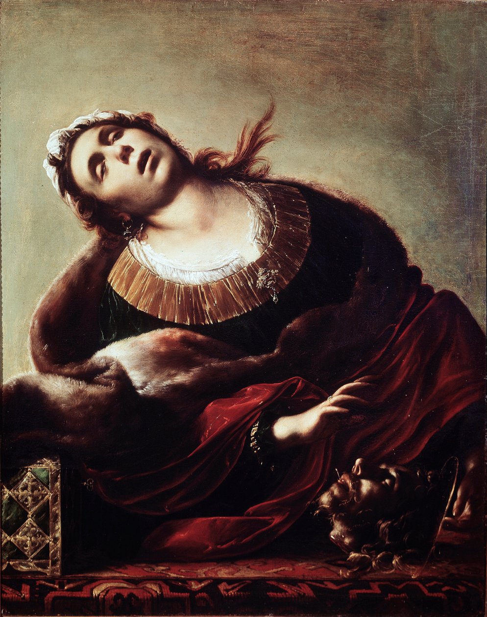 Herodiada s hlavou Jana Křtitele Salome předala hlavu svatého Jana Křtitele jeho matce Herodiadě, zastoupené v extázi. Obraz Francesca Cairo (1607-1665) Pinacoteca Civila ze 17. století, Vicenza od Francesco del Cairo
