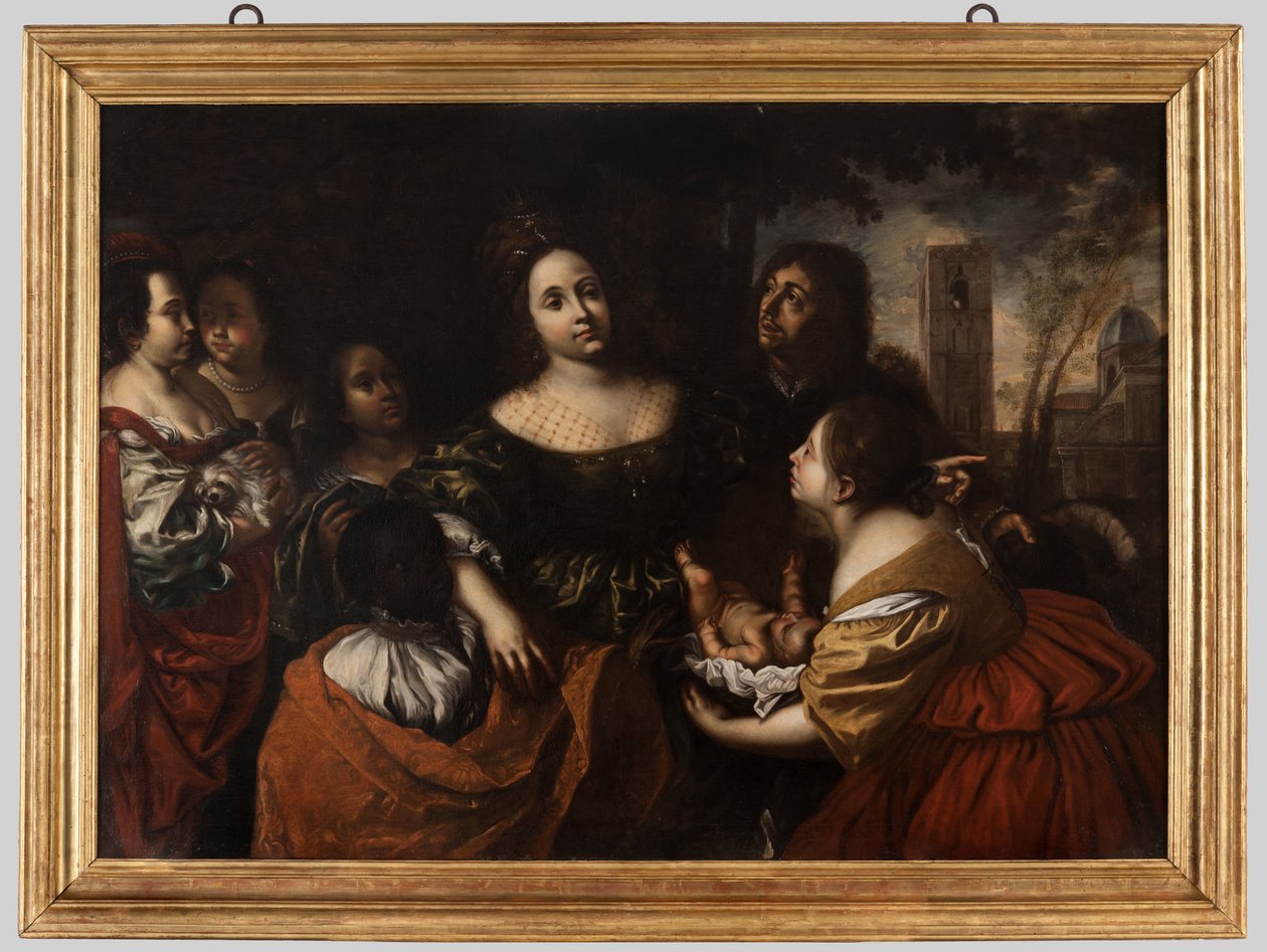 Faraonova dcera vítá Mojžíše zachráněného z vod, kolem roku 1645 od Francesco del Cairo