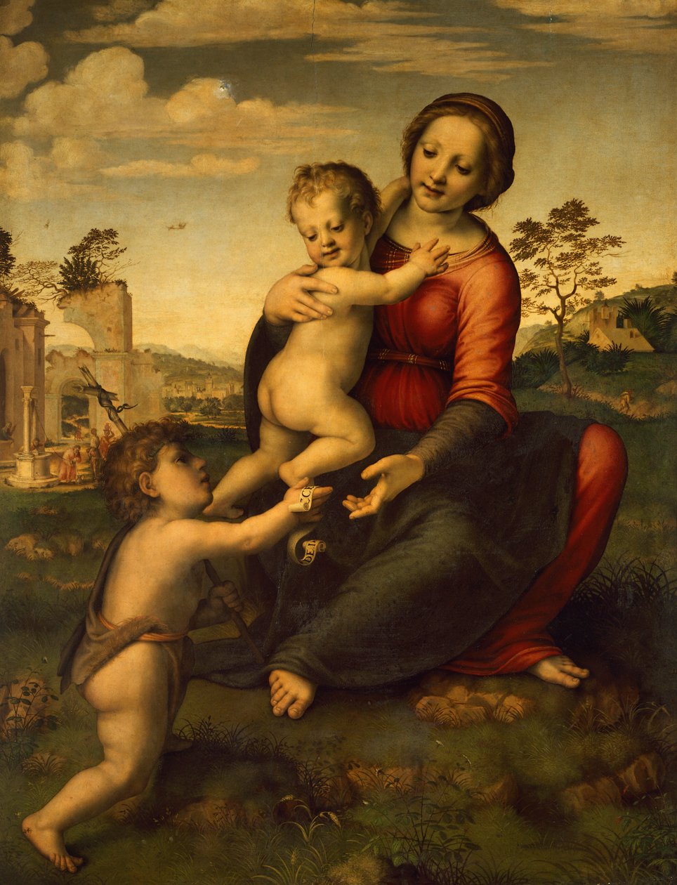 Panna Maria ze studánky, kolem roku 1517, od Franciabigia (1482-1525), tempera na dřevě od Francesco di Cristofano Franciabigio