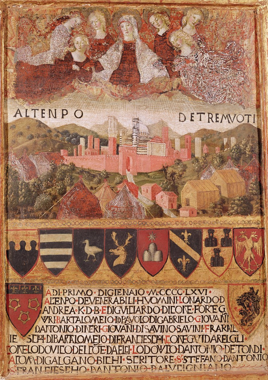 Panna chrání Sienu před zemětřesením v roce 1466 od Francesco di Giorgio Martini