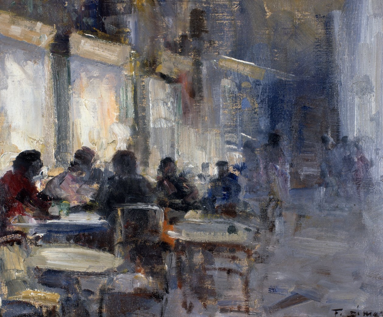 Schmidtova kavárna v noci, Francesco di Marino (1892-1954) od Francesco di Marino