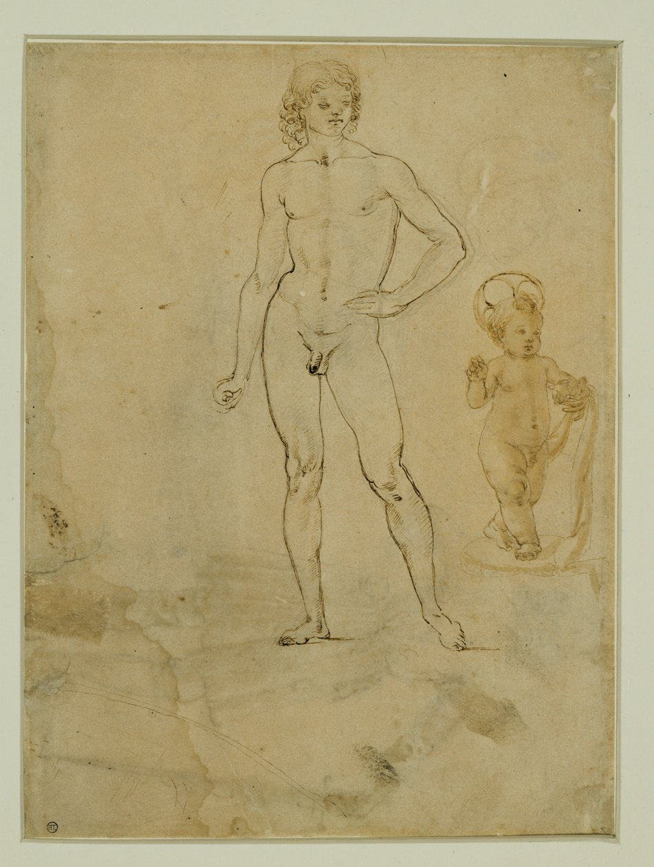 Stojící nahý mladík;Ježíšek;ženský portrét otočený doprava... od Francesco di Simone (attr. to)