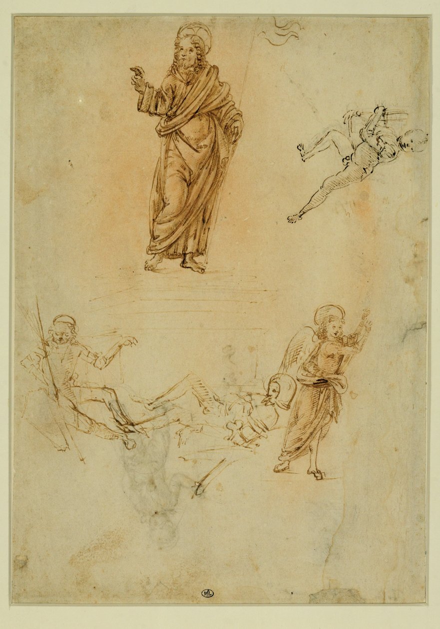 Kristovo zmrtvýchvstání;anděl;nahé dítě běžící směrem doleva... od Francesco di Simone (attr. to)