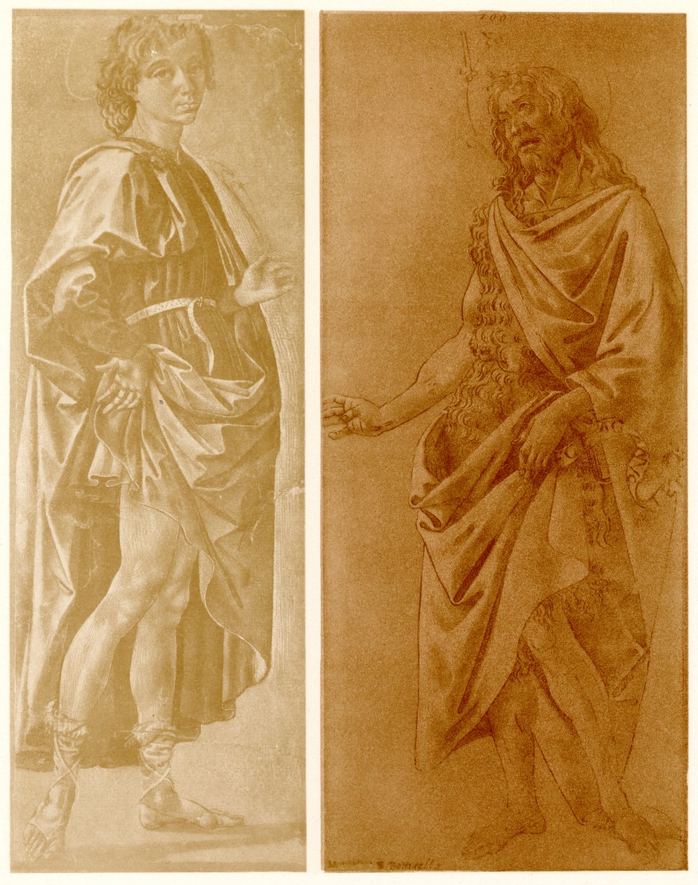 Studie na stojícím mladém světci s palmou od Francesco di Stefano Pesellino