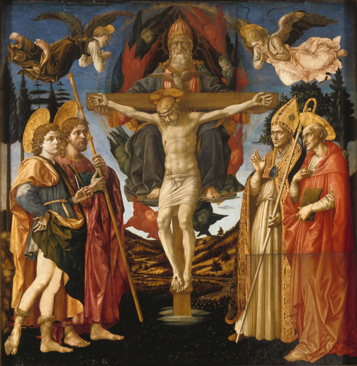 Panel Nejsvětější Trojice na oltáři Pistoia Santa Trinità, 1455-1460 od Francesco di Stefano Pesellino